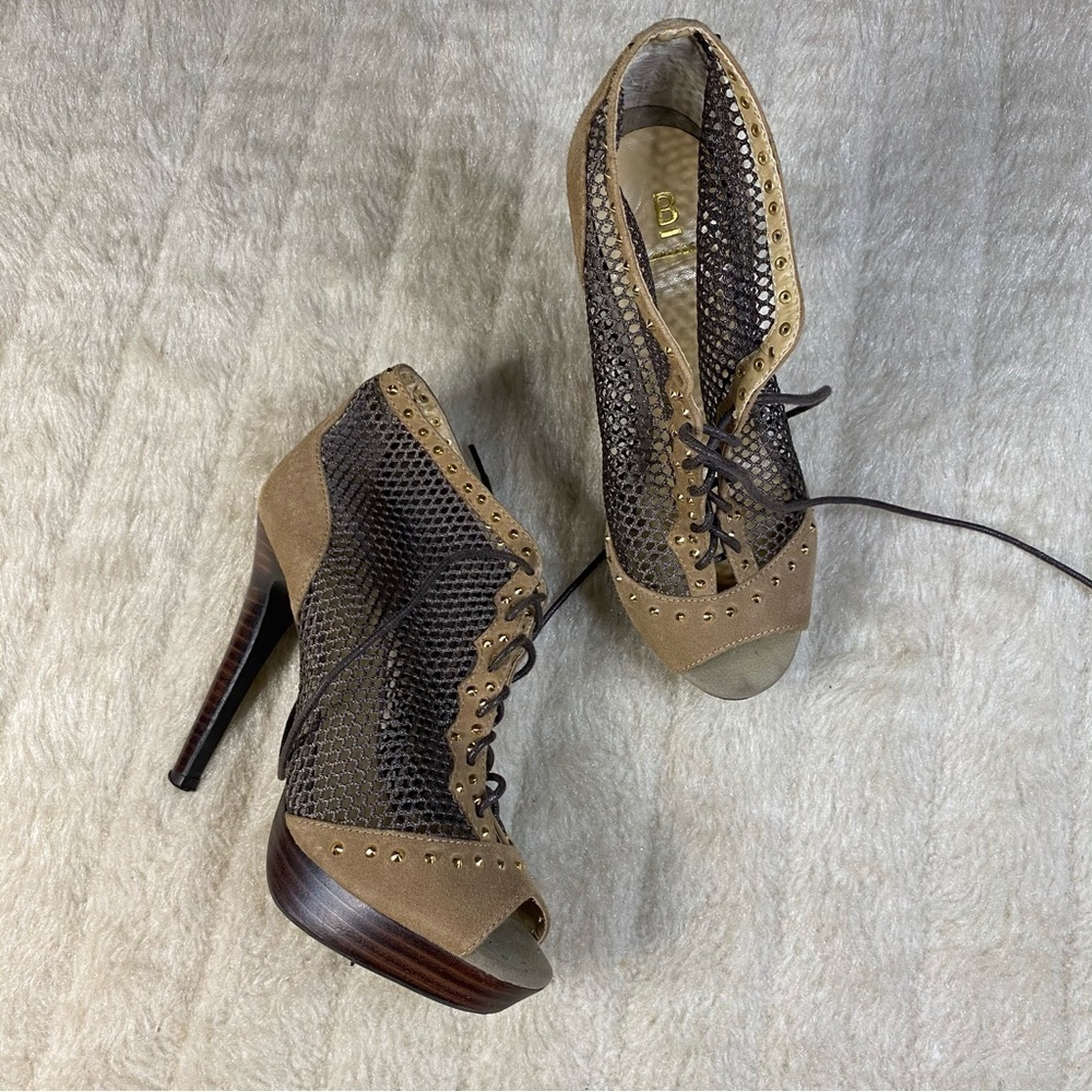 𝅺BAKERS Studded Fishnet Heels